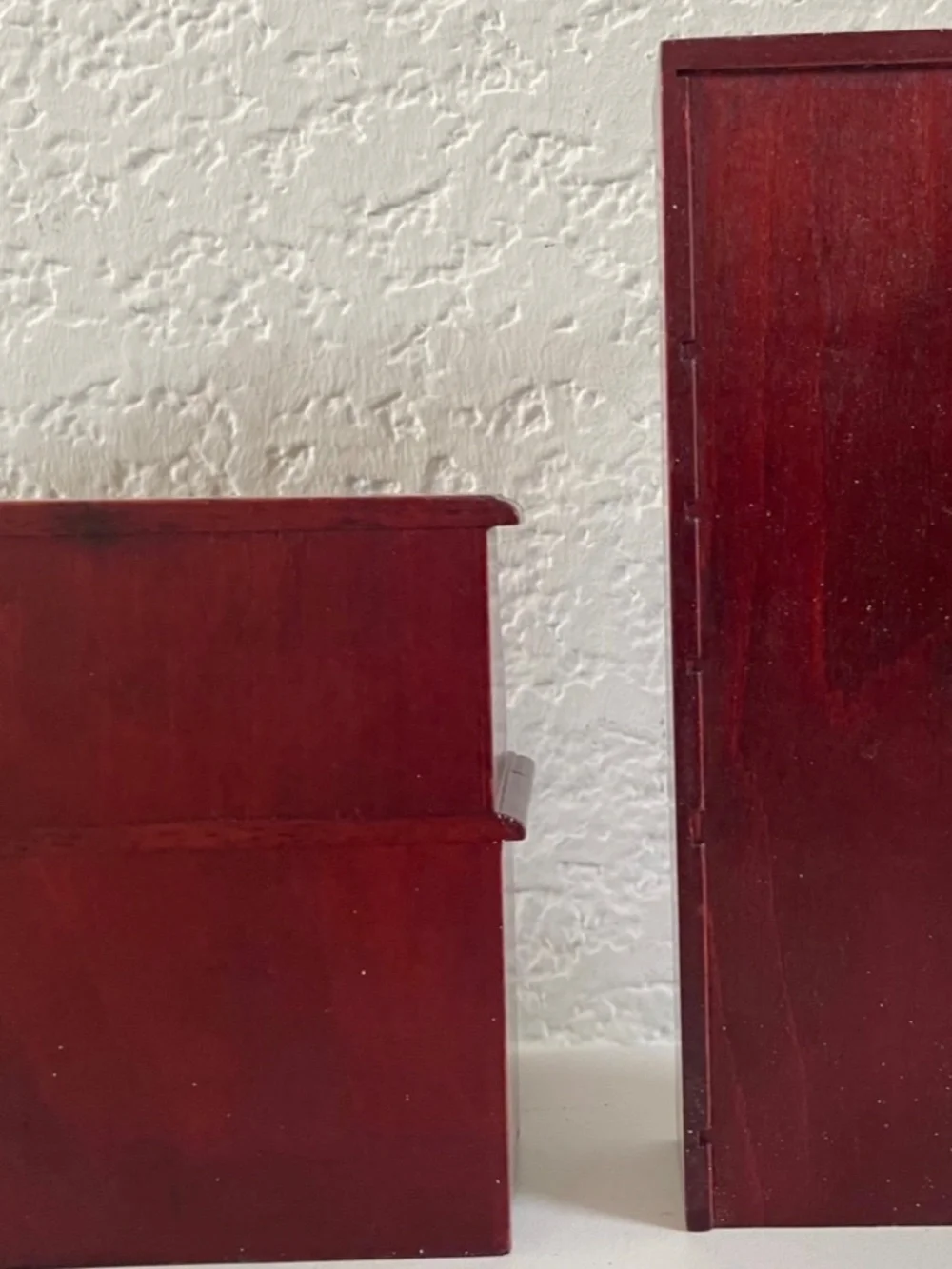 VTG 80's DOLL HOUSE OFFICE WOODEN MAHOGANY FURNITURE DETAILED LIBRARY DESK